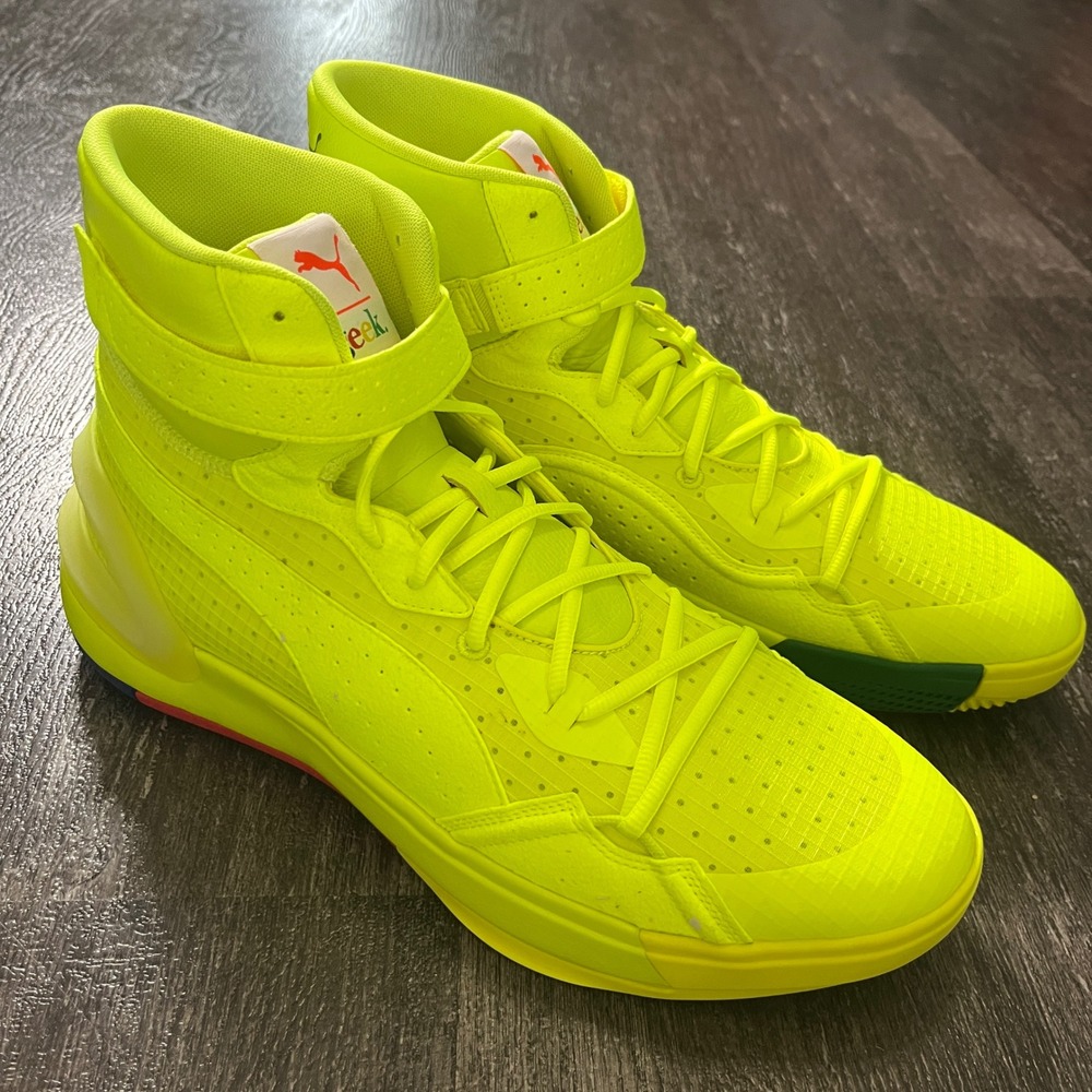 Puma x Fashion Geek Rudy Gay Basketball Shoes Neon Yellow Men Sneakers Size 16